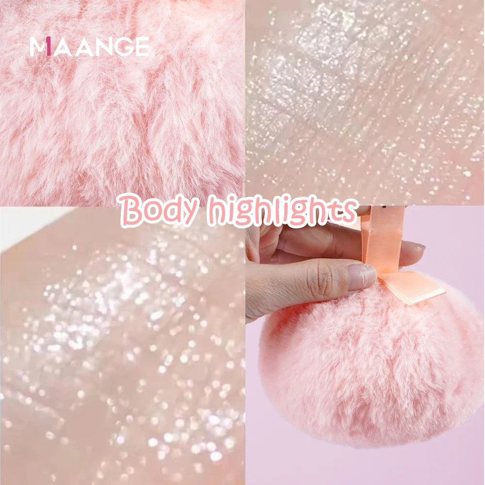 VERONNI Fluffy Glitter Body Powder Puff – Face & Body Highlighter Body Highlighter Puff QXL