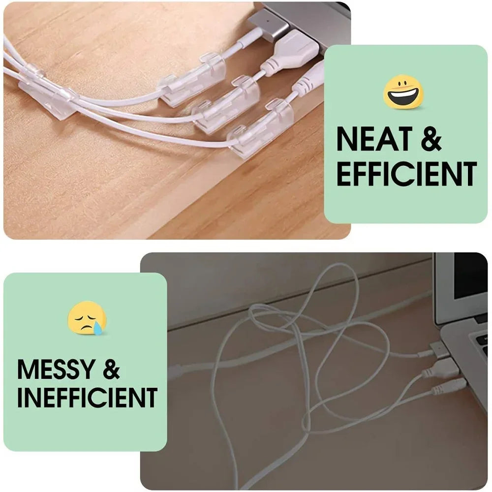 Self-Adhesive Cable Organizer Clips | ABS Wire Cord Holder Cable Organizer Clips QXL