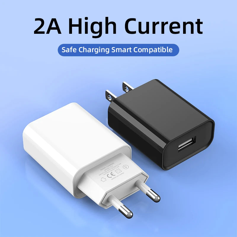 USB Wall Charger 5V 2A EU US Plug | Travel Power Adapter USB Wall Charger QXL