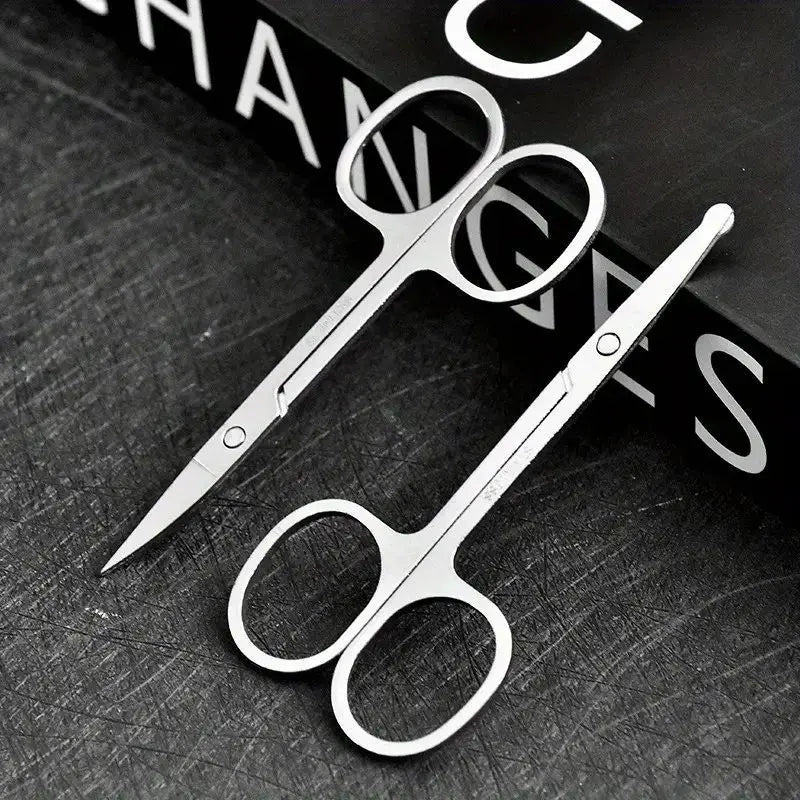 Stainless Steel Eyebrow, Nose & Beard Trimming Scissors Grooming Scissors QXL Clear