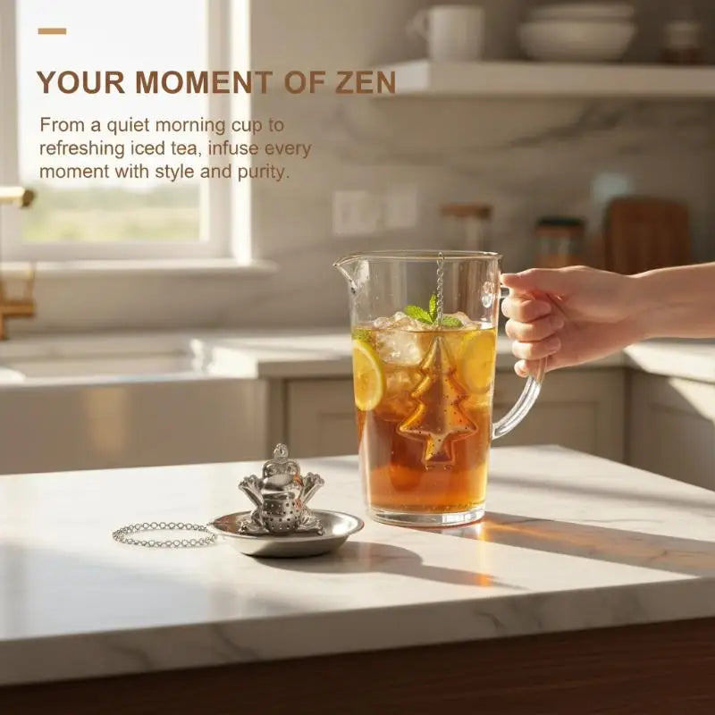 Stainless Steel Tea Infuser with Drip Tray | Extra Fine Mesh Tea Infuser QXL