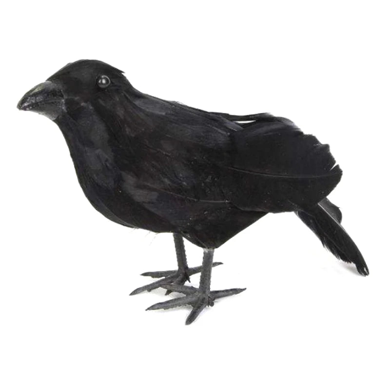 Realistic Fake Black Crow Decoy | Garden & Halloween Décor Bird Decoy Decoration QXL