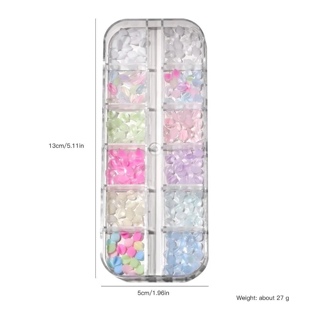 12-Grid 3D Flower Petal Nail Art Sequins & Glitter Kit Nail Art Sequins Kit QXL