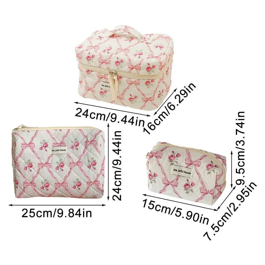 Large Quilted Makeup Bag & Cosmetic Organizer for Women Cosmetic Organizer Bag QXL