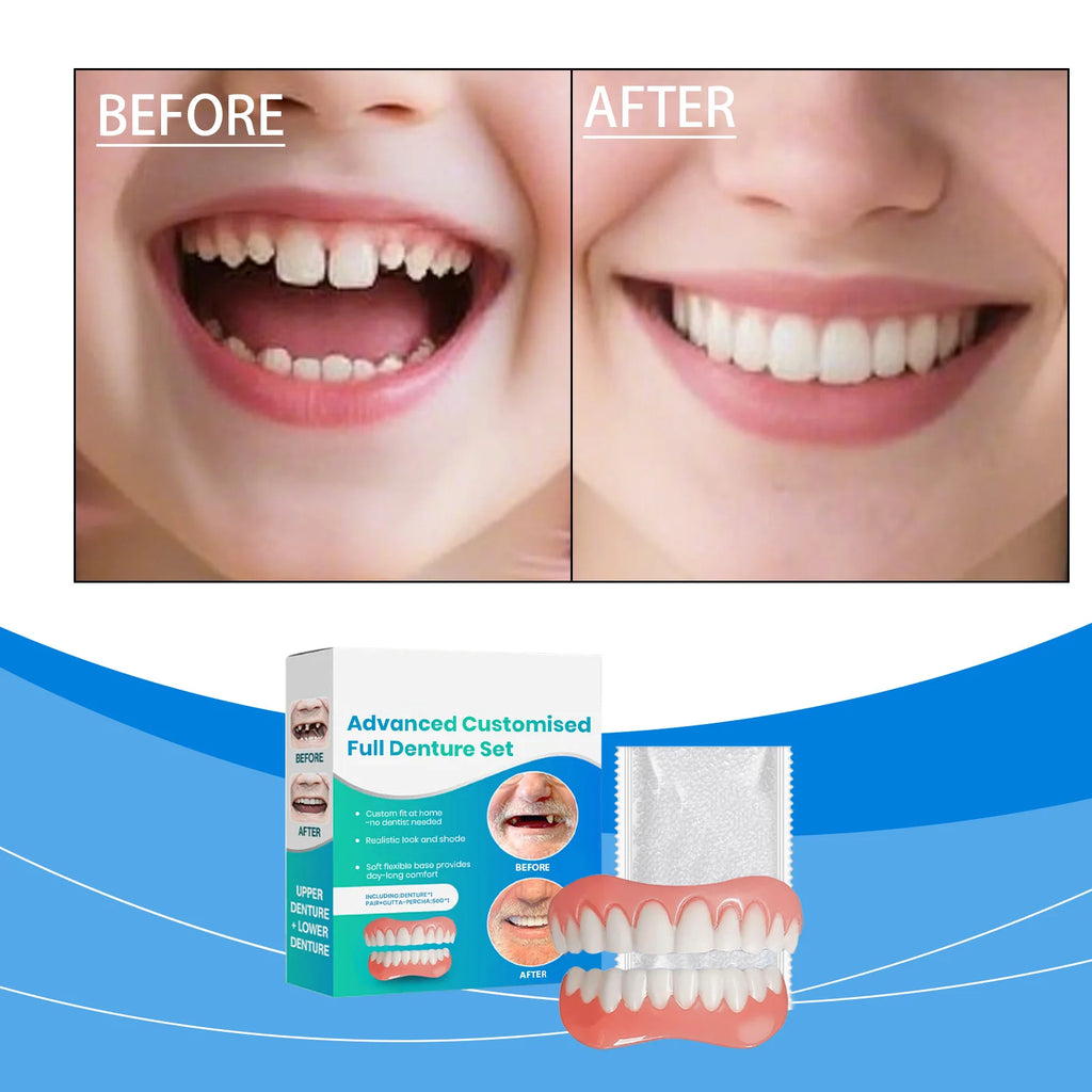 Adjustable Cosmetic Teeth Set | Smile Gap Cover Kit Cosmetic Denture Set QXL