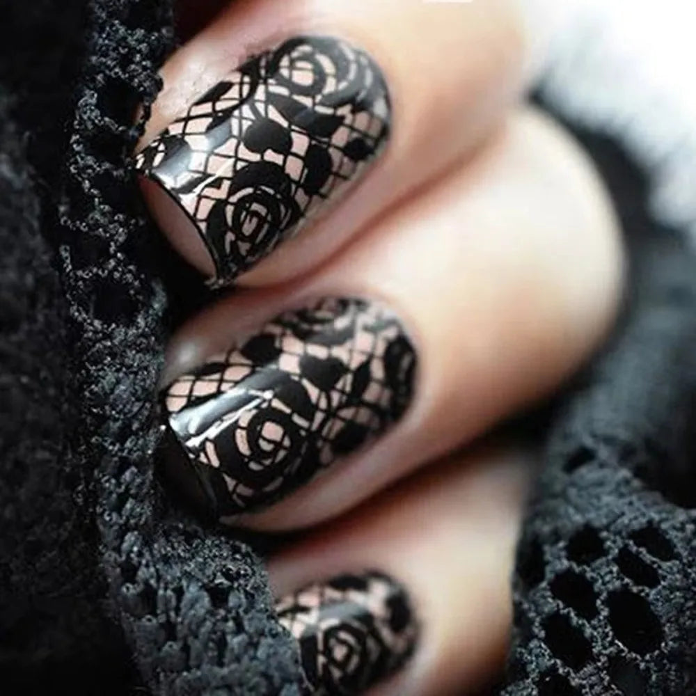Lace & Leopard Print Nail Foil Stickers | DIY Nail Art Nail Art Foil Stickers QXL