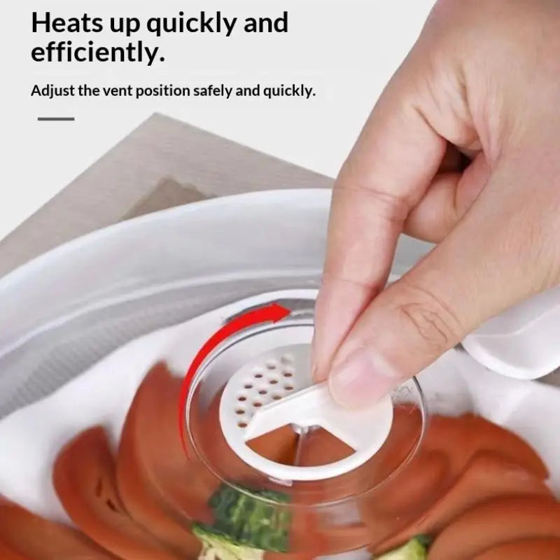 Microwave Splash Cover Lid with Steam Vent & Handle – Clear Microwave Lid Cover QXL