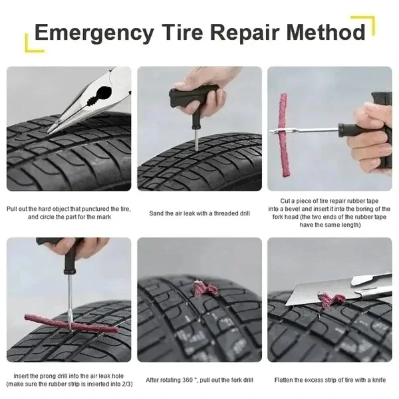 Universal Tubeless Tire Repair Kit – Quick Plug & String Strips Tire Repair Kit QXL