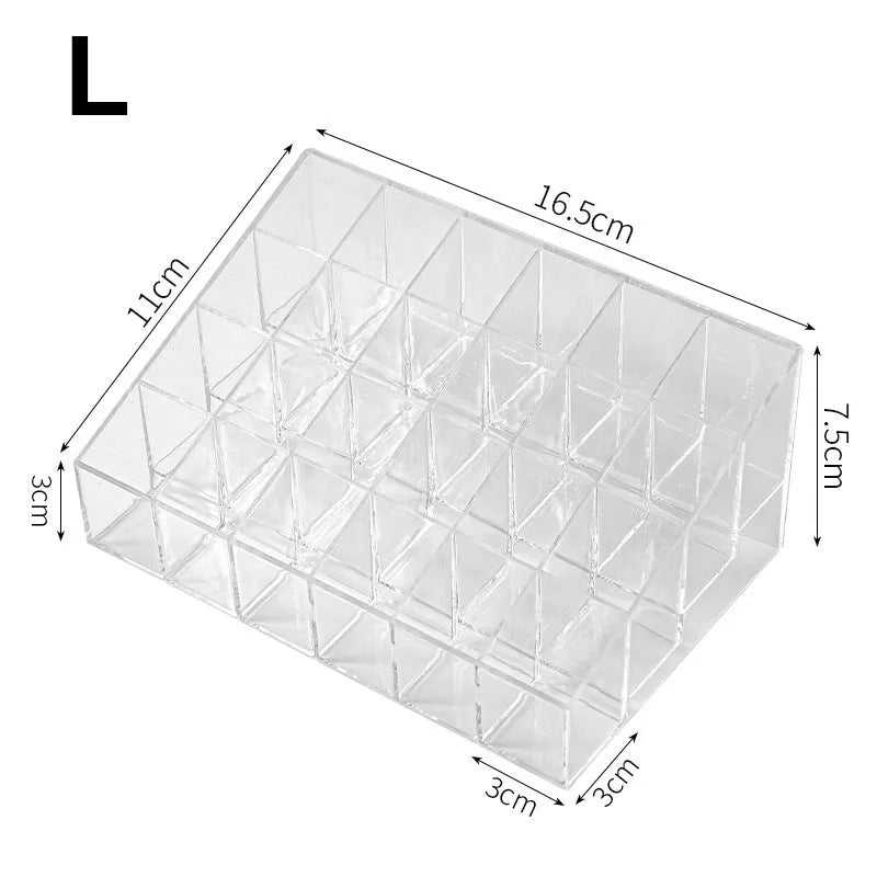 24-Slot Clear Acrylic Lipstick & Makeup Organizer Box Makeup Organizer Box QXL 24 Grids-L
