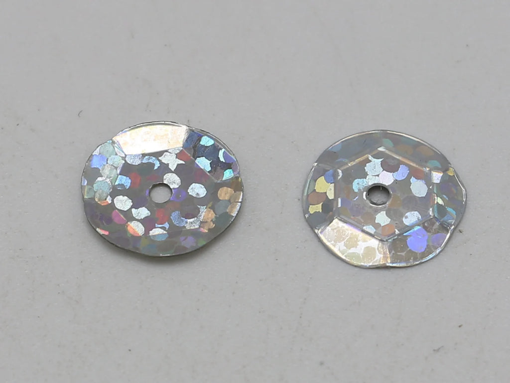 2000 Hologram Cup Round Sequins 10mm Silver & Gold Paillettes Craft Sequins QXL
