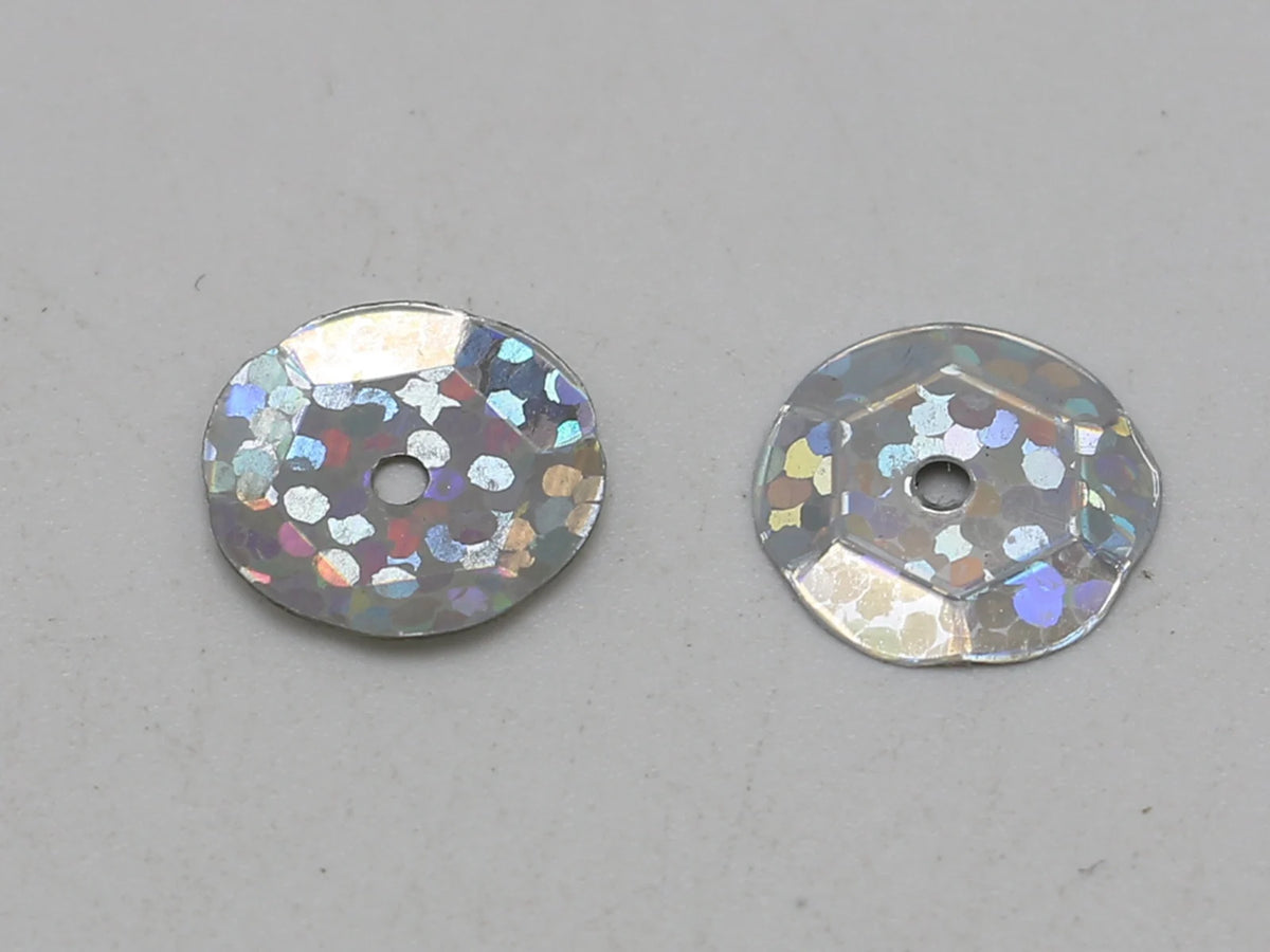 2000 Hologram Cup Round Sequins 10mm Silver & Gold Paillettes Craft Sequins QXL