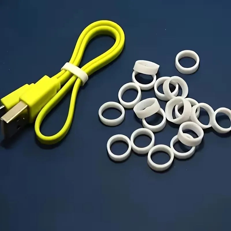 260-Pack White Silicone Cable Straps | Flexible Wire Organizer Silicone Cable Straps QXL