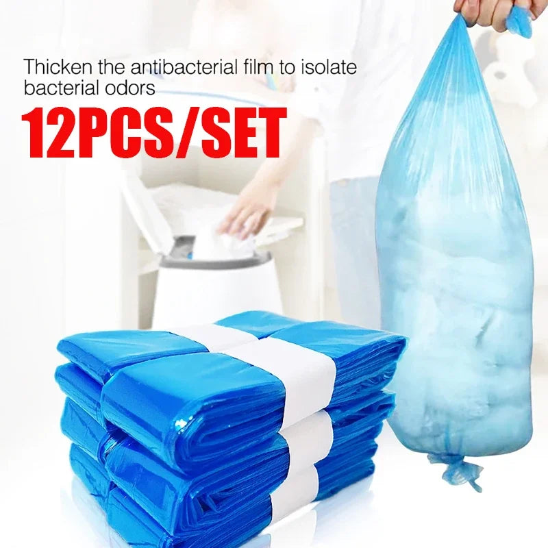 12-Pack Diaper Trash Bags | Odor-Barrier Bin Replacement Bags Diaper Pail Liners QXL