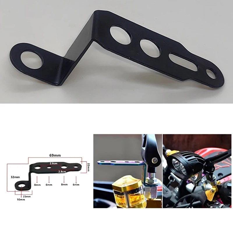 Motorcycle LED Headlight Bracket Mirror Lamp Clamp Holder Headlight Bracket Clamp QXL
