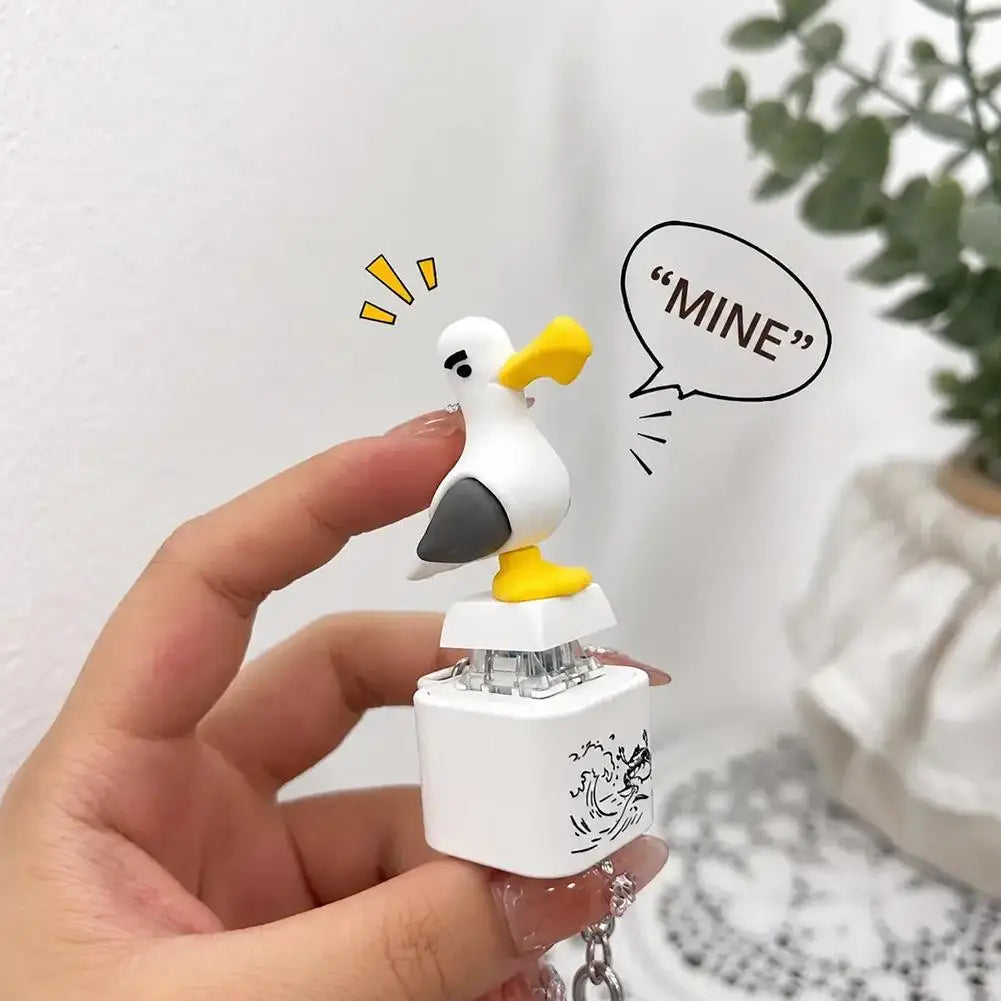 Seagull MINE Button Keychain – LED Flash & Sound Fidget Toy Novelty Fidget Keychain QXL