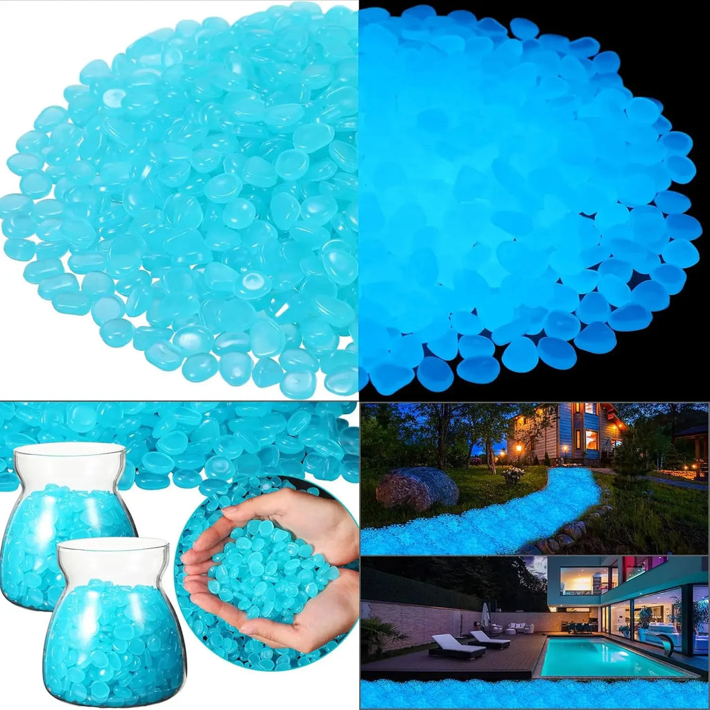 1200-Pack Glow in the Dark Pebbles | Garden & Fish Tank Rocks Glow Garden Pebbles QXL