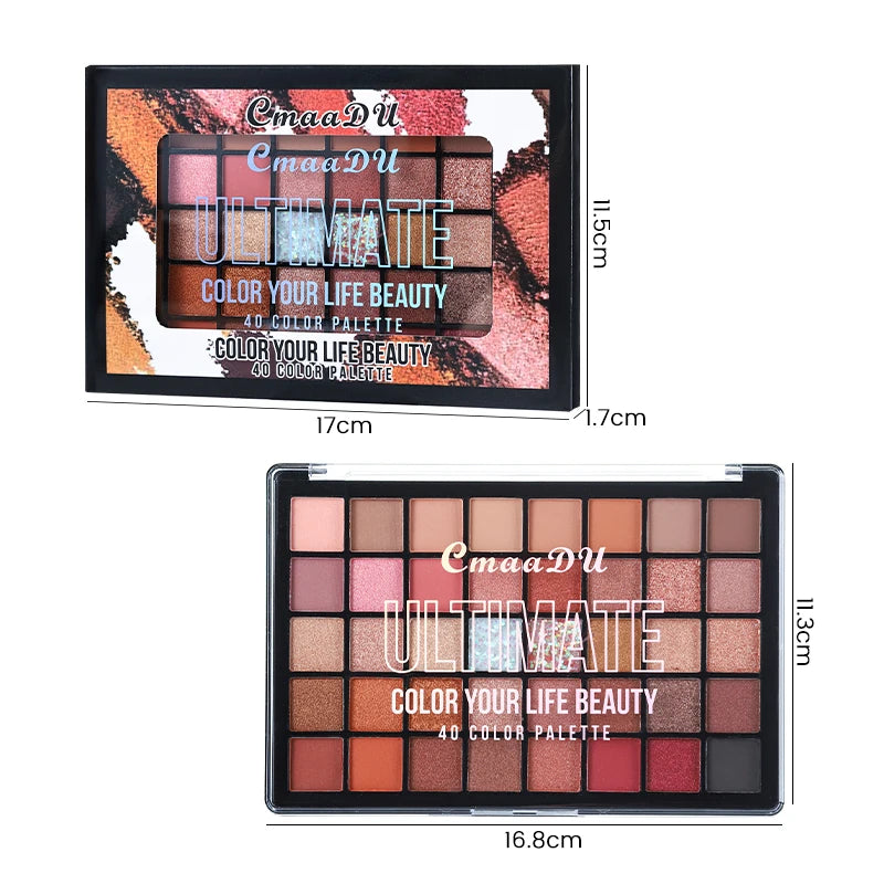 40-Color Eyeshadow Palette | Shimmer, Matte & Pearlescent Eyeshadow Palette QXL