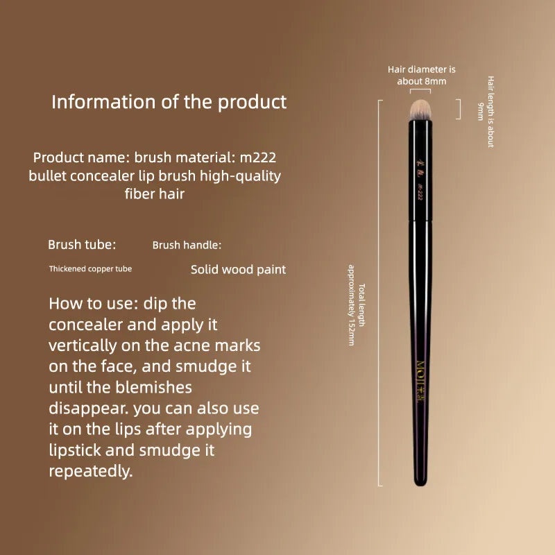 Moji M222 Bullet Concealer Brush | Lip, Eye & Blending Concealer Makeup Brush QXL M222 Bullet Conceale
