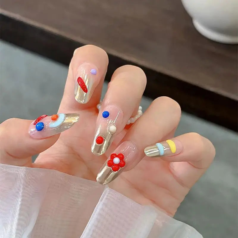 100-Pc 3D Resin Polka Dot Nail Charms | Summer Nail Art Decor 3D Nail Charms QXL Default Title