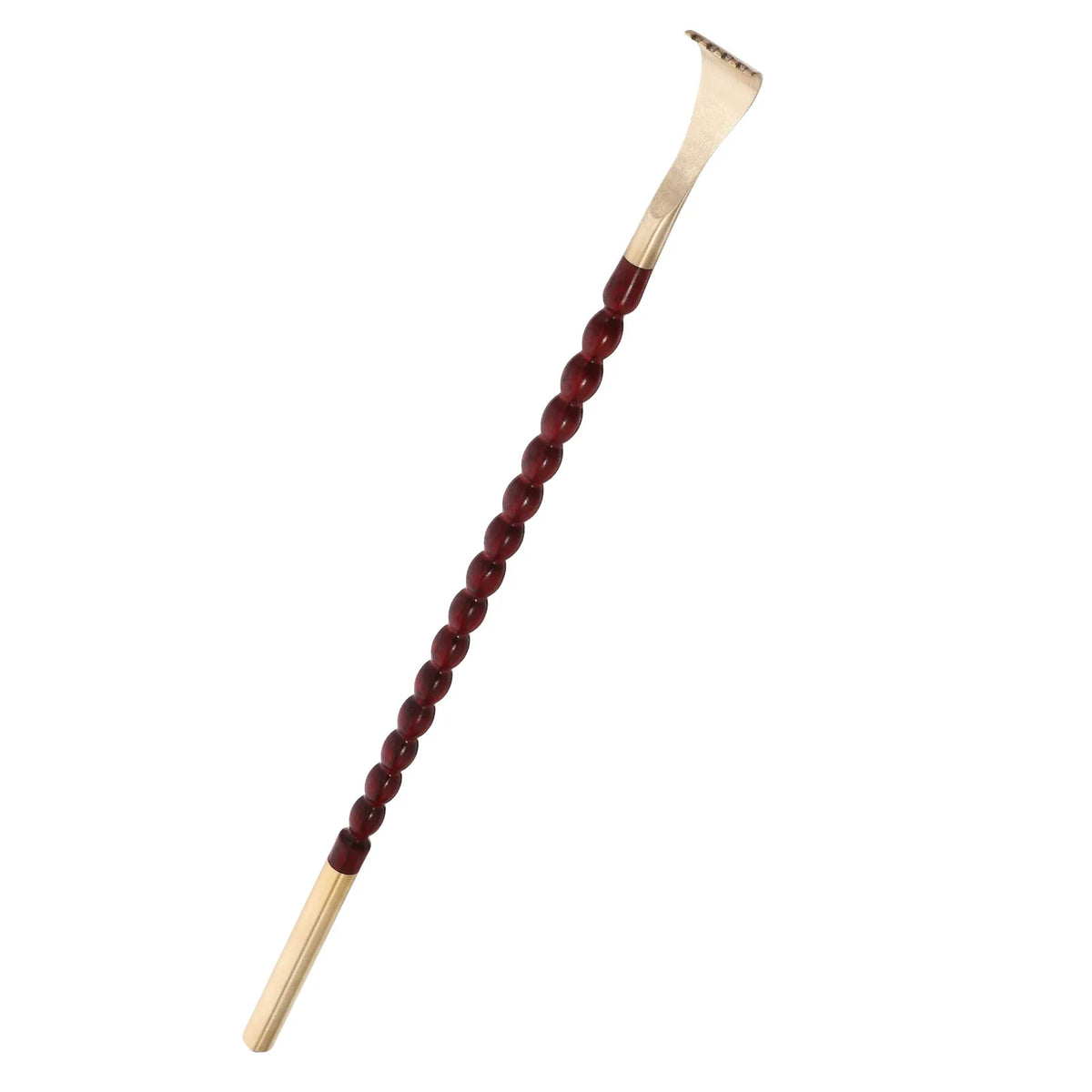 Wooden Brass Bead Back Scratcher | Long Handle Massage Tool Back Scratcher Massager QXL