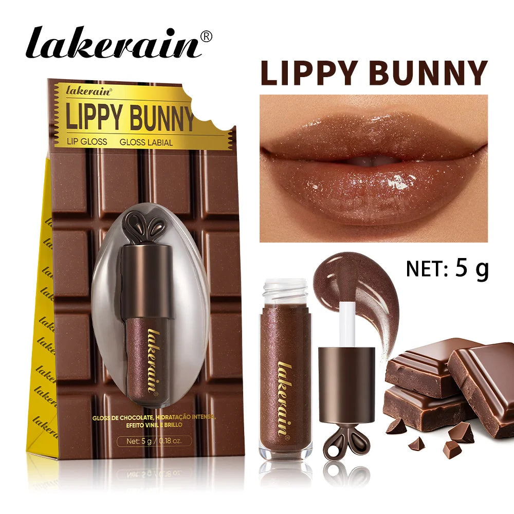 Lakerain 2-Pc Honey Chocolate Lip Gloss Set | Moisturizing Lip Gloss Set QXL 1 pcs Chocolate
