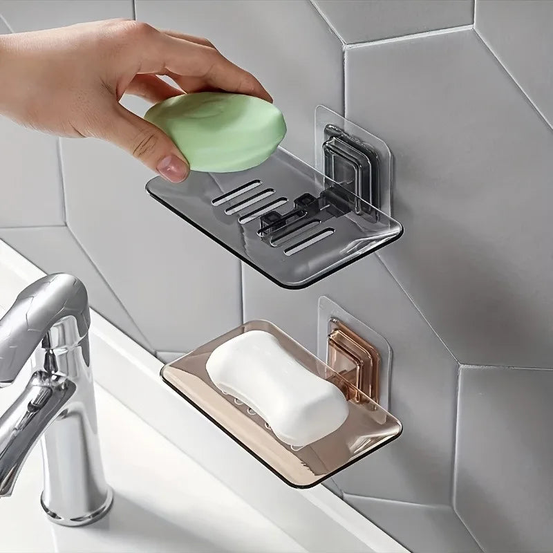 Wall-Mounted Transparent Soap Tray | Easy Install Holder Soap Tray Holder QXL