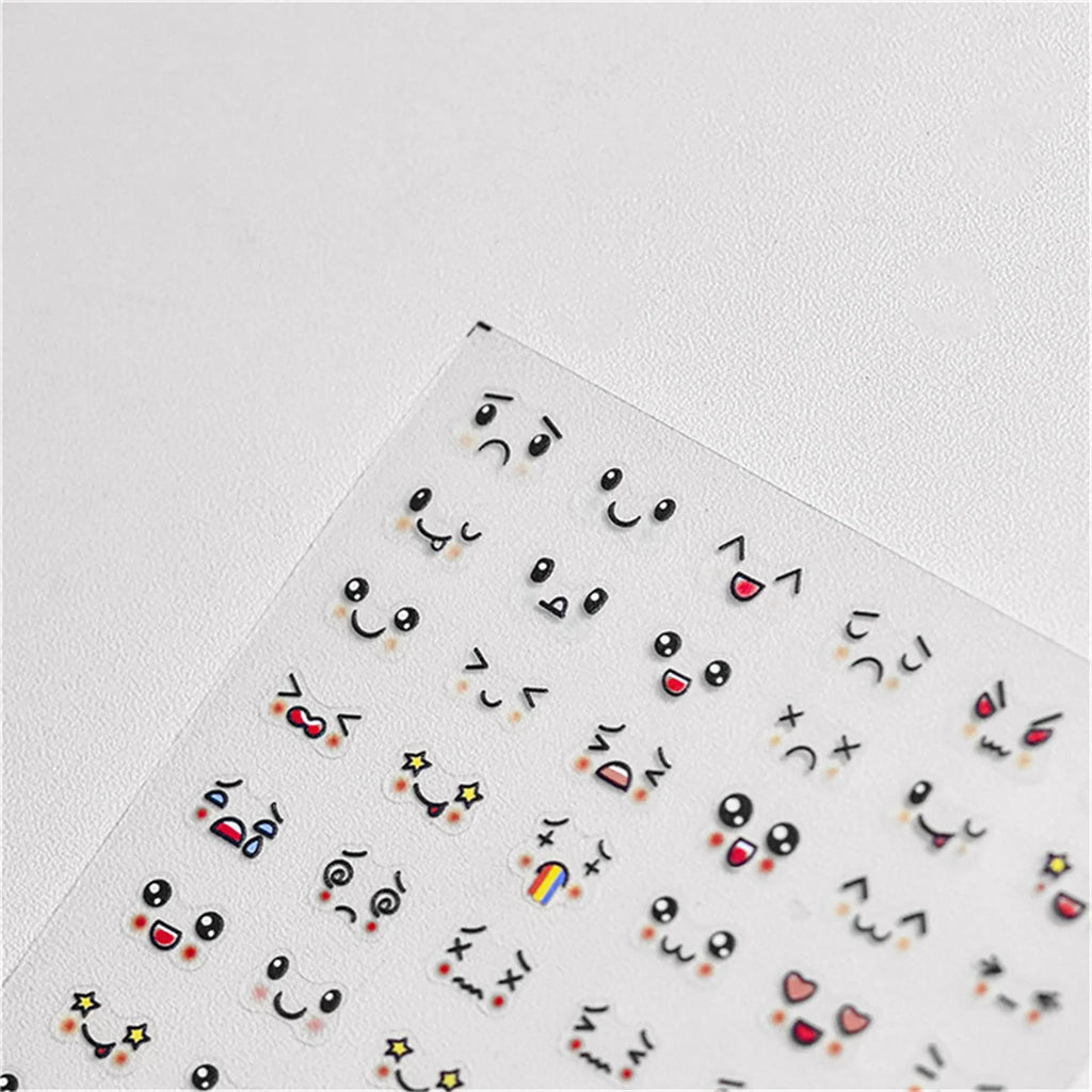 5D Kawaii Smile Nail Art Stickers | Self-Adhesive Decals Nail Art Stickers QXL