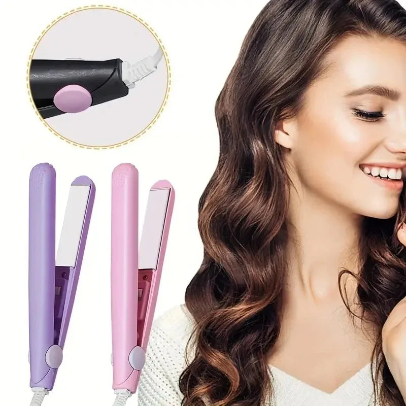 Mini Portable Hair Straightener & Curler – Flat Iron for Bangs Mini Hair Straightener QXL