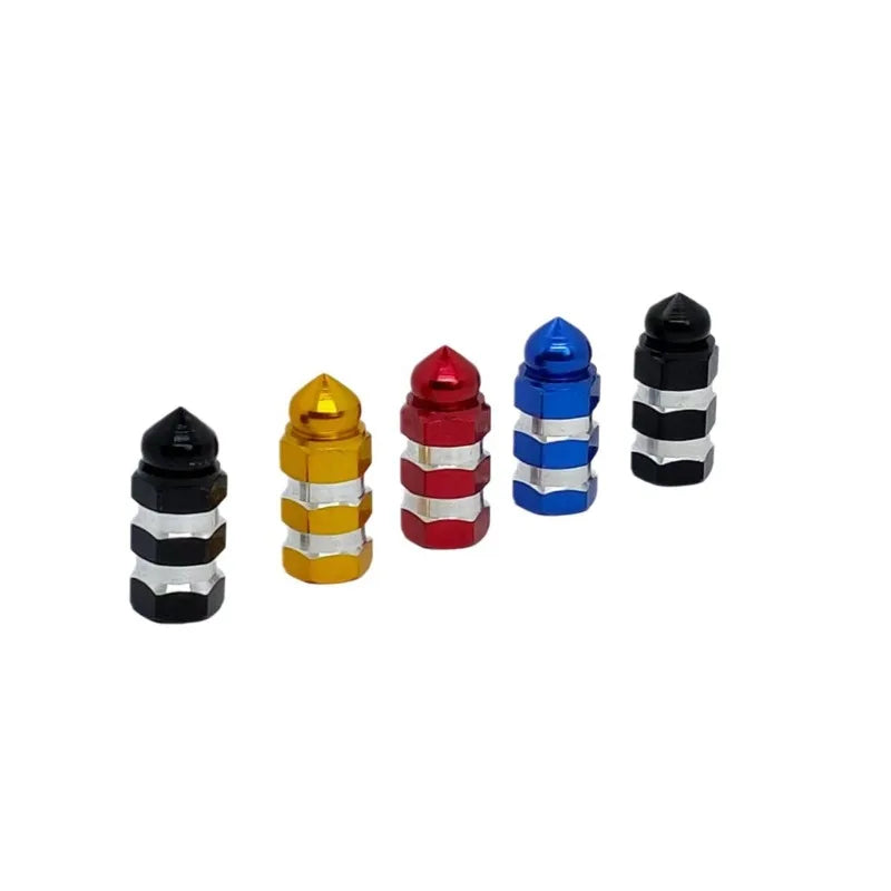 4-Pack Aluminum Tire Valve Stem Caps | Hex Dustproof Covers Tire Valve Caps QXL