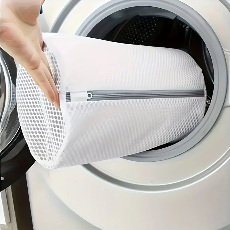 Polyester Shoe Wash Bag | Mesh Pocket & Zipper Closure Shoe Laundry Bag QXL