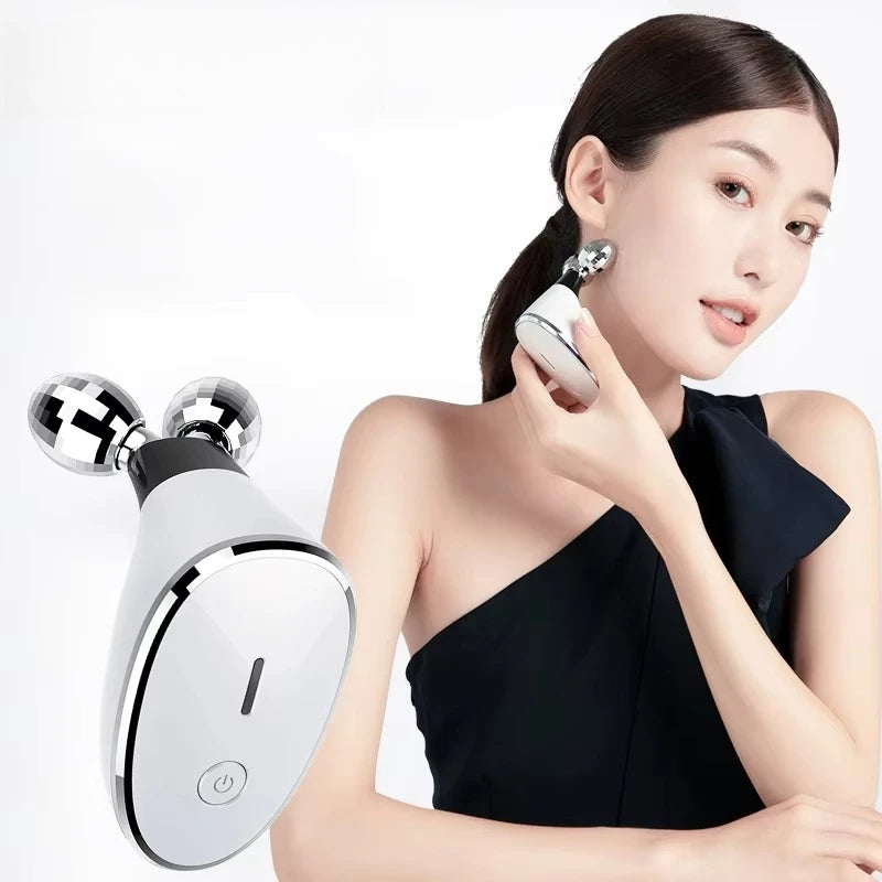 Dual Roller EMS Face & Neck Massager | 2-in-1 Lifting Device EMS Face Massager QXL