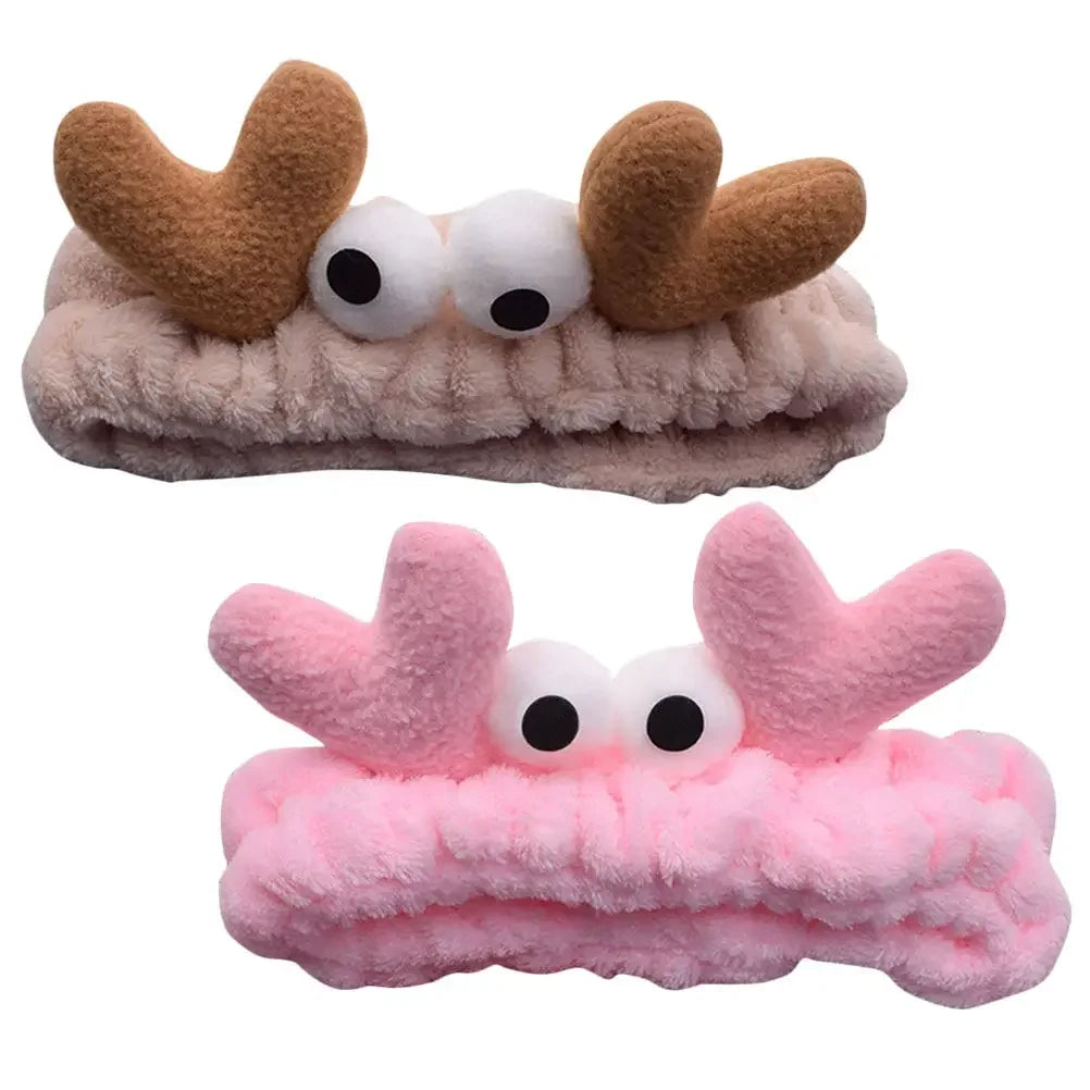 2-Pack Crab Face Wash Headbands | Non-Slip Fabric Hair Band Spa Hair Headband QXL 2pcs