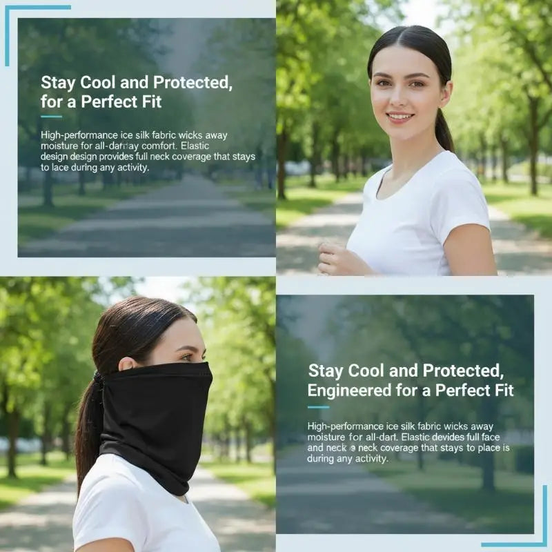 Ice Silk Neck Gaiter | UV Protection Cycling & Running Scarf Neck Gaiter Scarf QXL