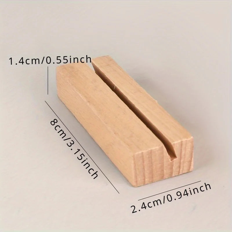 Wooden Card Holder | Kawaii School Stationery Desk Organizer Wooden Card Holder QXL