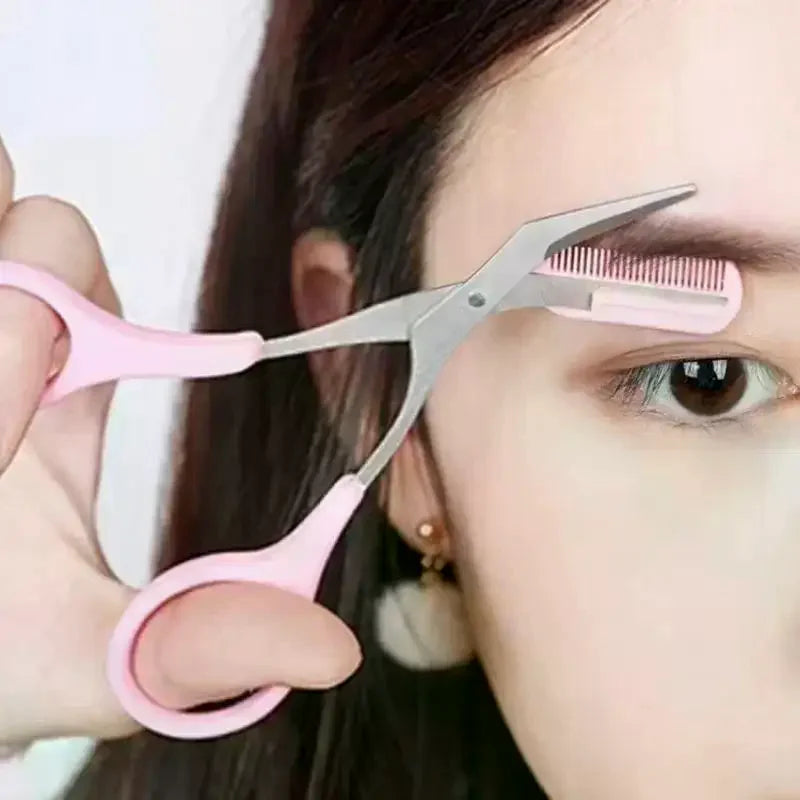 Stainless Steel Eyebrow Scissors with Comb | Brow Trimmer Eyebrow Trimmer Scissors QXL