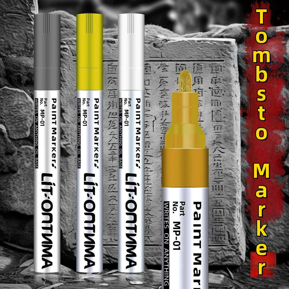 2-Pack Gold Stone Marker | Oil-Based Fine Tip for Granite & Marble Stone Marker Pen QXL
