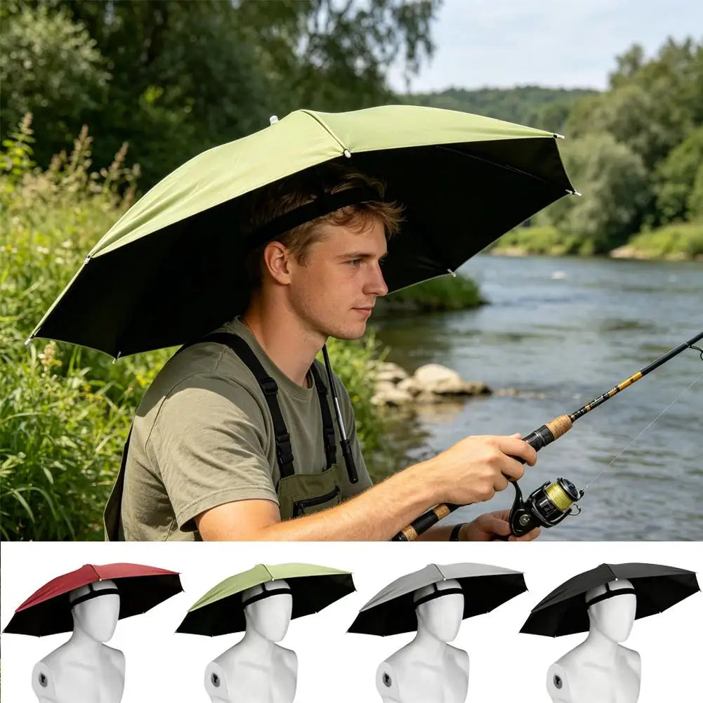 Foldable Hands-Free Umbrella Hat | Sun & Rain Outdoor Cap Umbrella Hat QXL