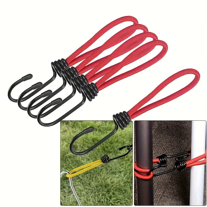 5-Pack Heavy Duty Bungee Cords with Hooks | Tie-Down Set Bungee Cord Set QXL
