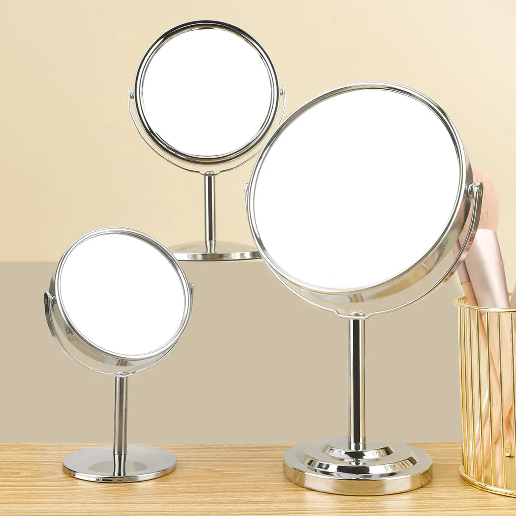 Double-Sided Vanity Mirror with 2X Magnification & Stand Vanity Makeup Mirror QXL