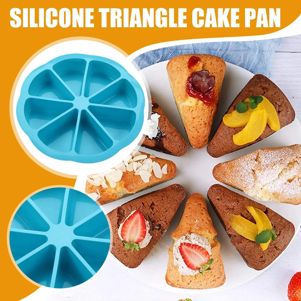 8-Hole Silicone Cake Mold | Scone, Fondant & Baking Pan Silicone Baking Mold QXL