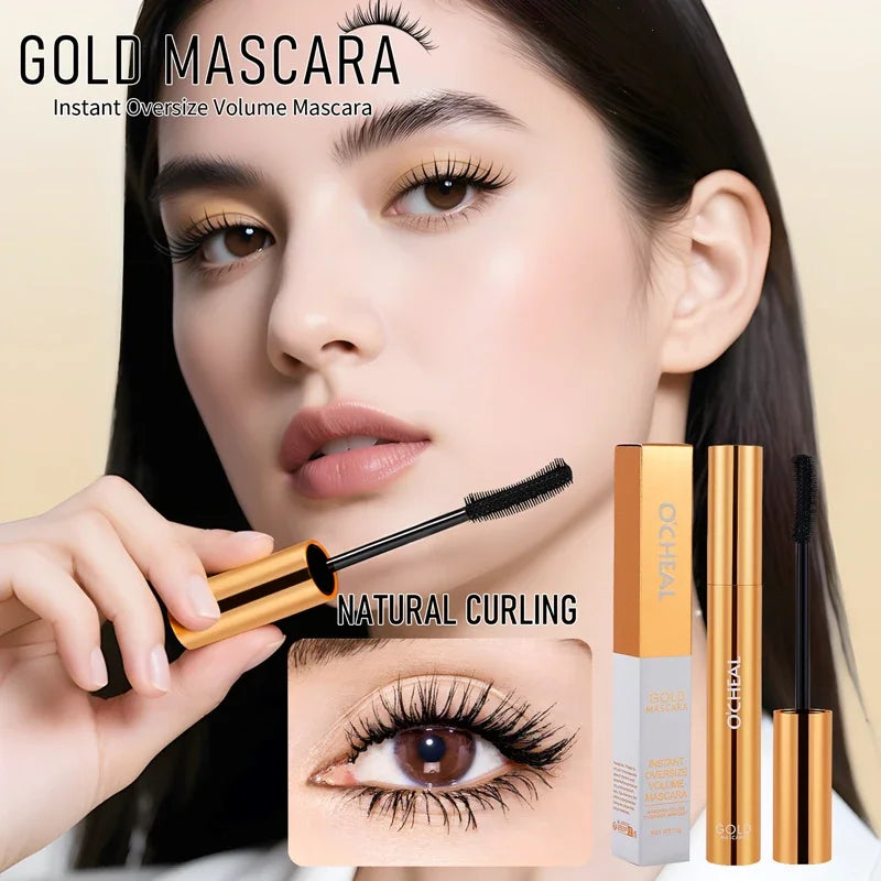 OCHEAL Gold Waterproof Lengthening Mascara – Curl Lock Volume Lengthening Mascara QXL