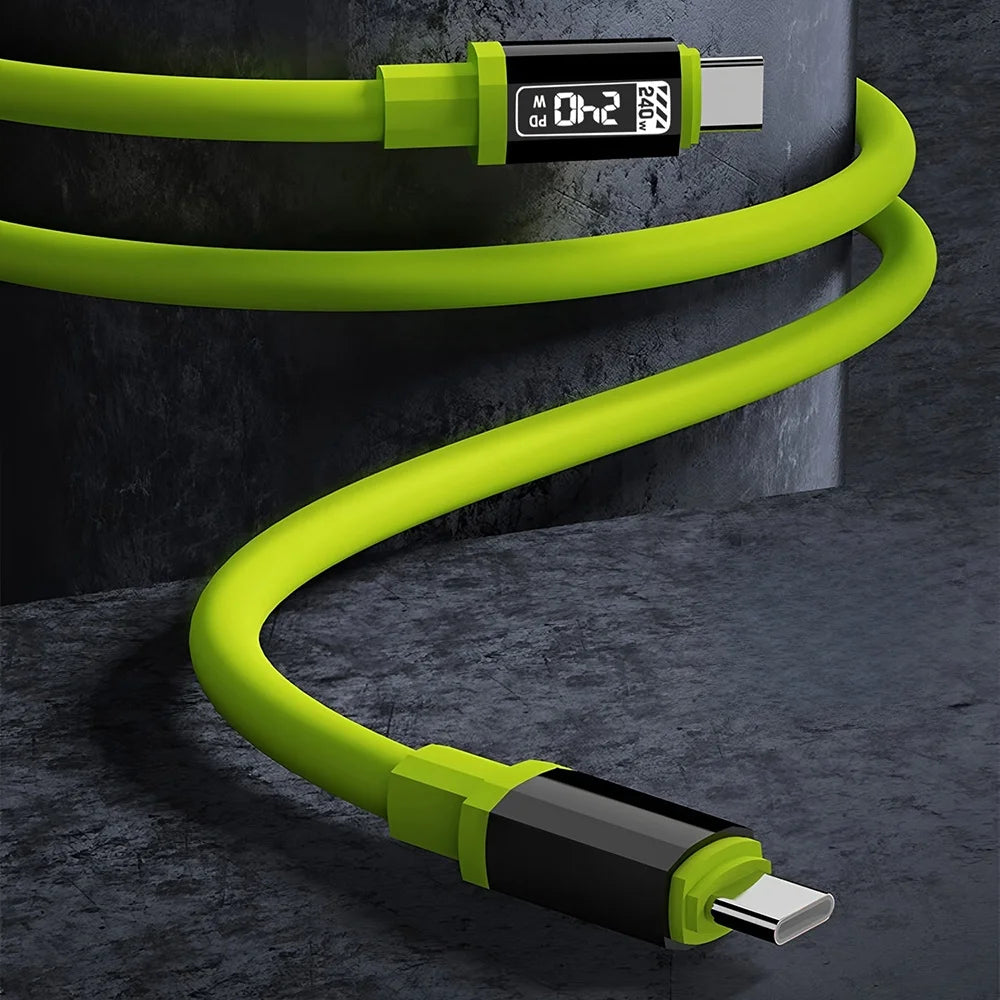 240W USB-C to USB-C Fast Charging Cable 6A PD | iPhone Samsung USB-C Charging Cable QXL