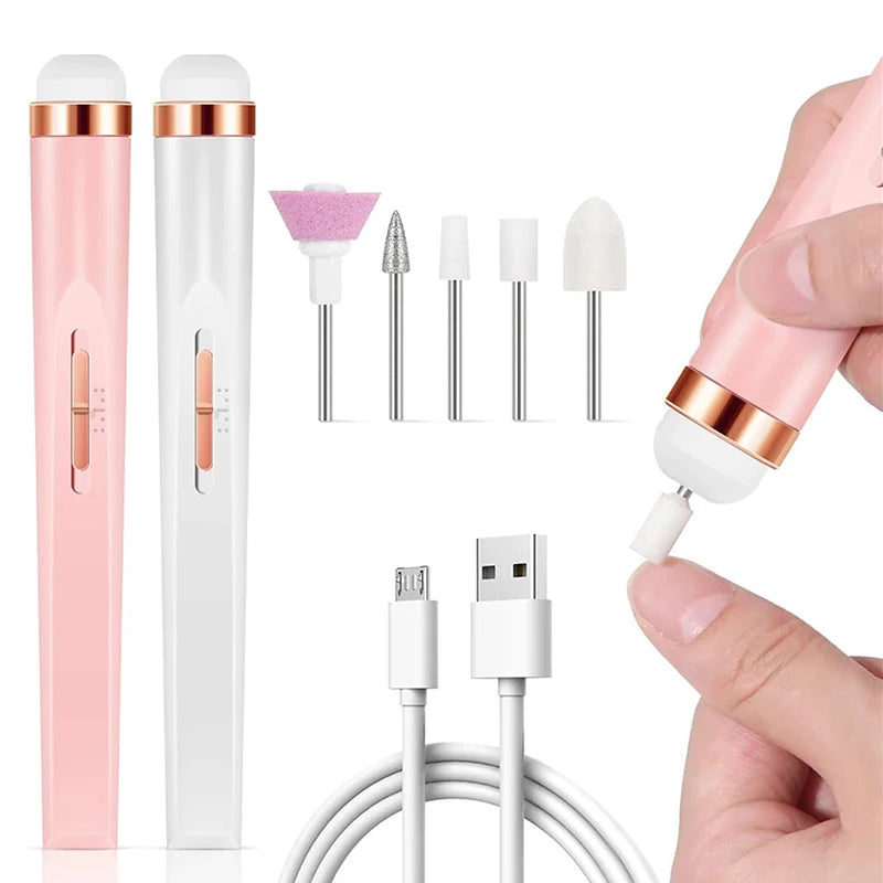 Electric 5-in-1 Nail Drill Set | Manicure Machine & Built-in Light Electric Nail Drill QXL