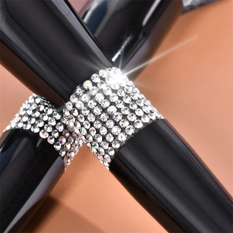 10/12-Pc Diamond Rhinestone Makeup Brush Set | Soft Synthetic Makeup Brush Set QXL