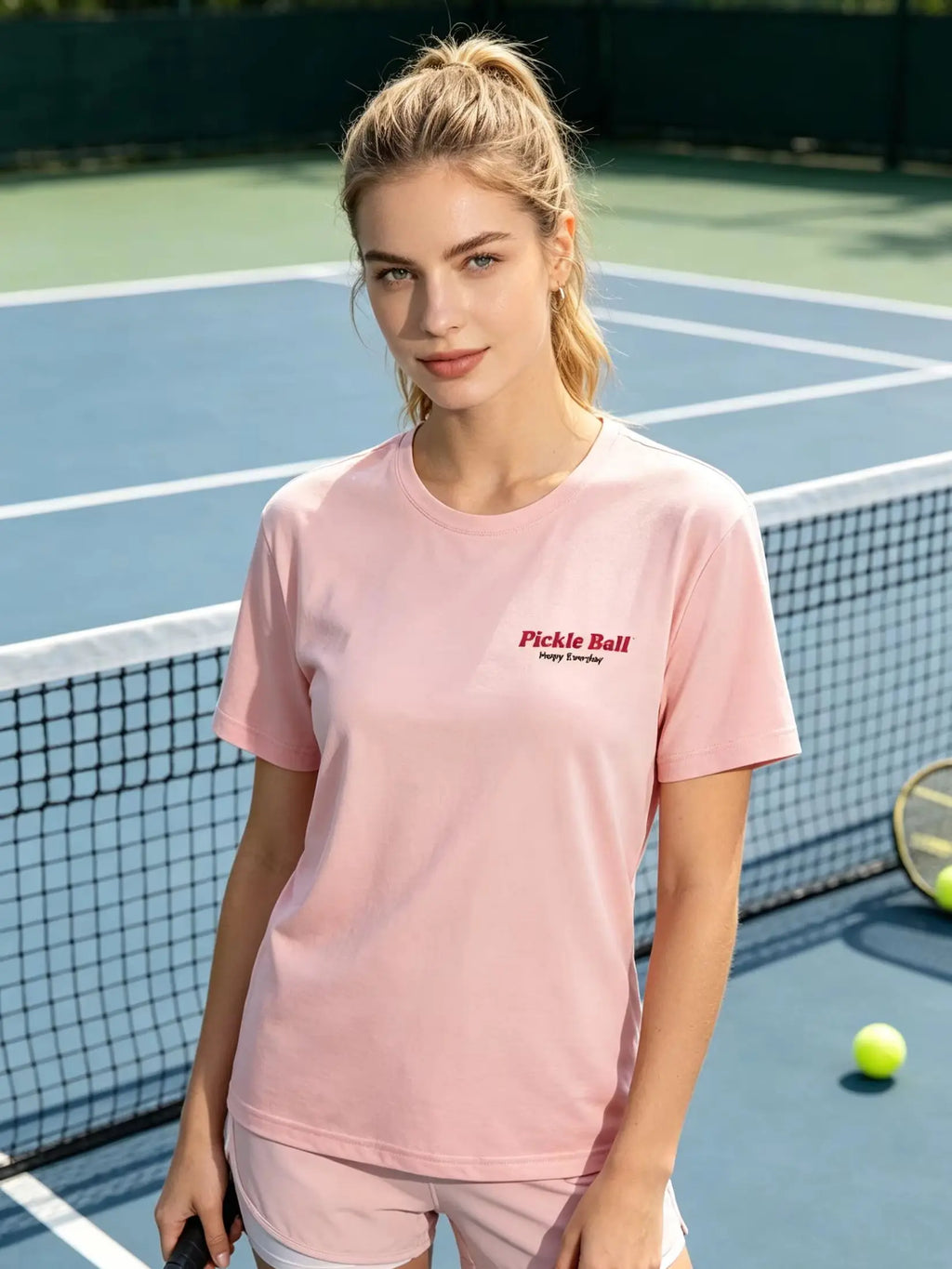Women's 100% Cotton Pickleball Print T-Shirt | XS–3XL Graphic T-Shirt QXL