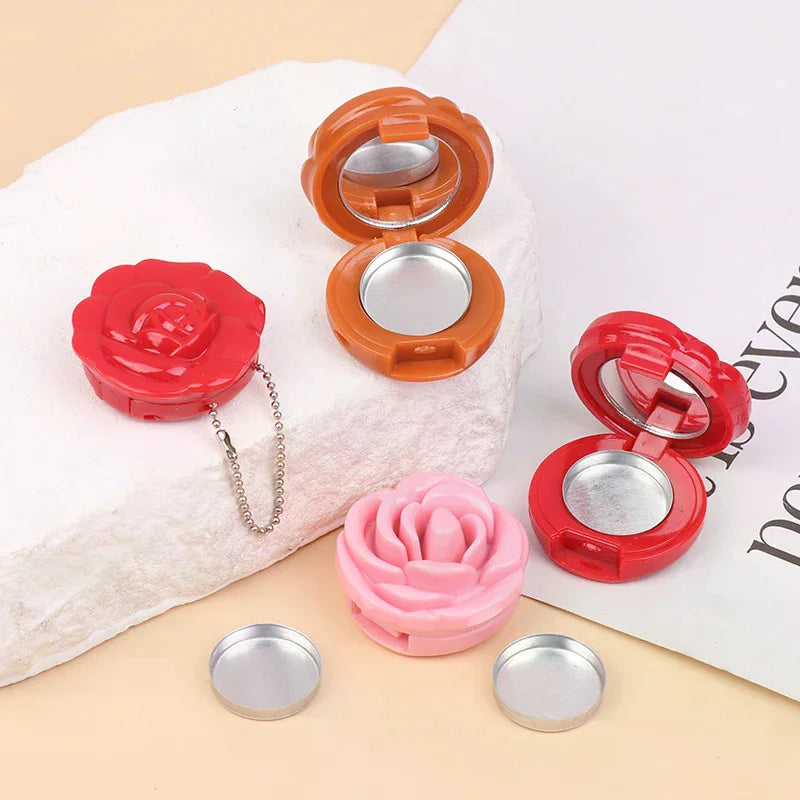 Rose Flower Mirror Keychain & Refillable Makeup Case | JCSYFAC Refillable Makeup Compact QXL