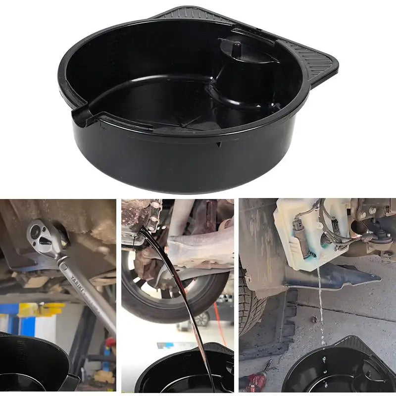 8L Oil Change Drain Pan | Portable Spill-Resistant Garage Tray Oil Drain Pan QXL