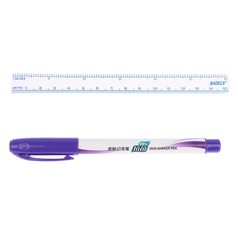Tattoo Skin Marker Pen & Ruler | Microblading & PMU Tool Tattoo Skin Marker QXL