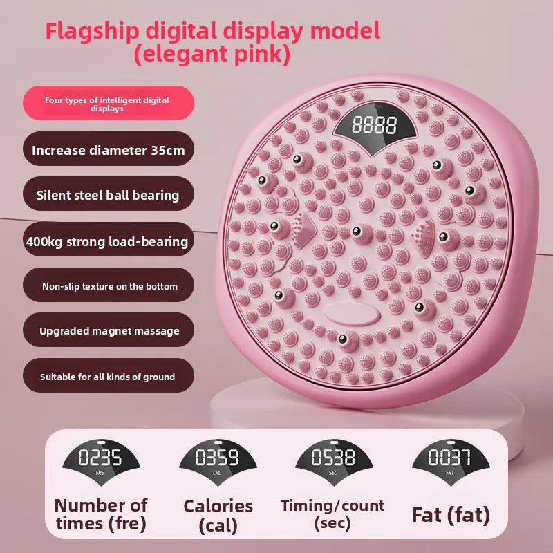 Magnetic Waist Twisting Disc & Foot Massage Board | Fitness Fitness Twisting Disc QXL Pink-Digital