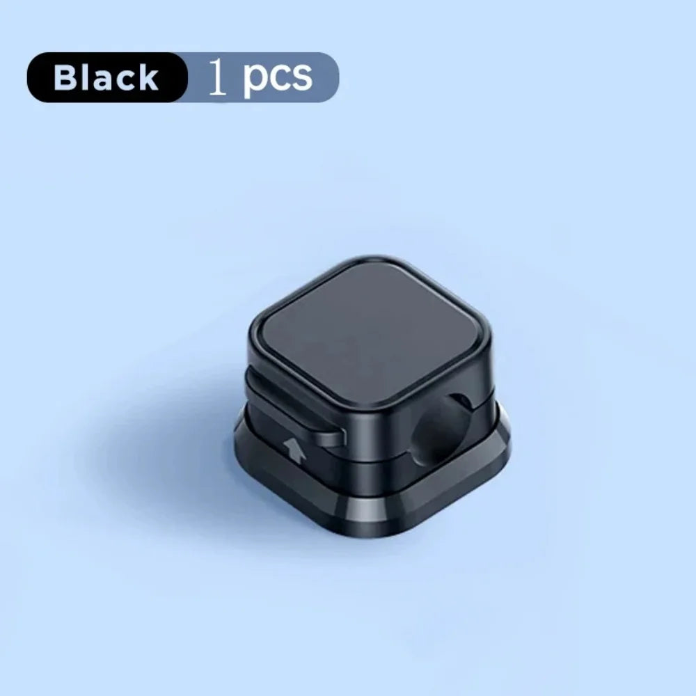 Magnetic Self-Adhesive Cable Clips | Wire Cord Holder 1/3/6-Pack Cable Cord Clip QXL Black 1pcs
